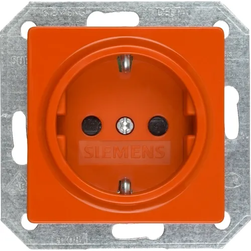 Siemens 5UB1521 Orange Schuko Socket Outlet, 16 A 250 V — Basic, No Labeling Field