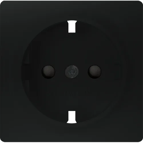 Siemens 5UB1518-0SB01 DELTA i-system Type F SCHUKO Socket, Soft Black, 16A/250V — Increased Touch Protection with Matte Dark Finish