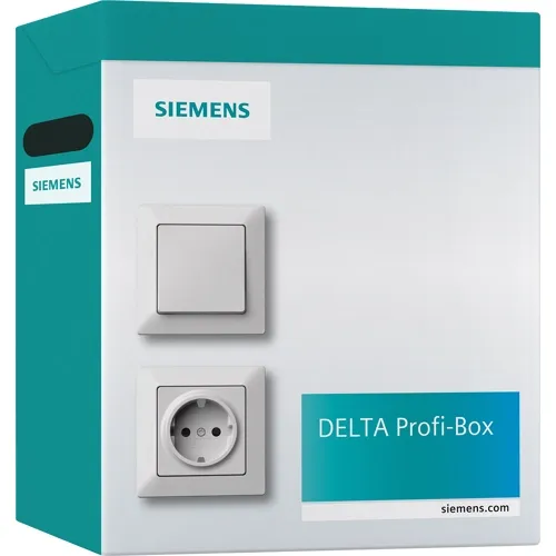 Siemens 5UB1511-0KA DELTA i-system Type F SCHUKO Socket Outlet Kit, Titanium White, 16A/250V — Complete Set with Frame