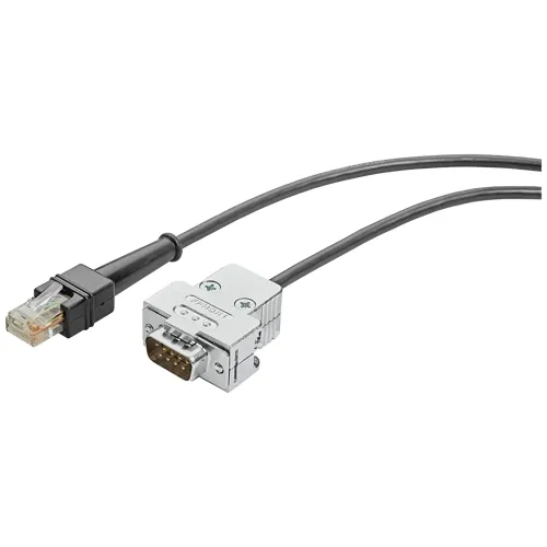Siemens 6GT2191-1BH50 SIMATIC RF MV Plug-In Cable, D-Sub to RJ50, Coiled 5m Black PUR, for MV320