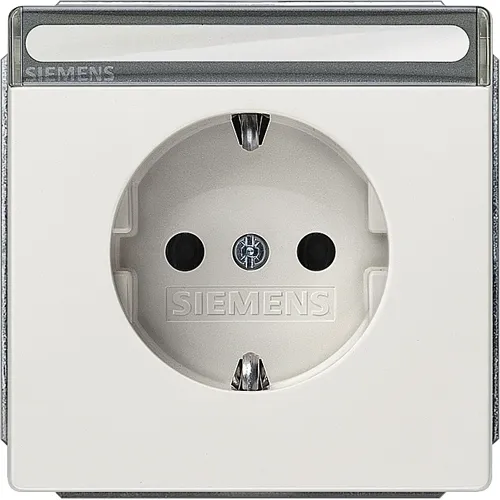 Siemens 5UB1857 Titan White SCHUKO Socket Outlet with Labeling Field and Increased Touch Protection, 16A 250V