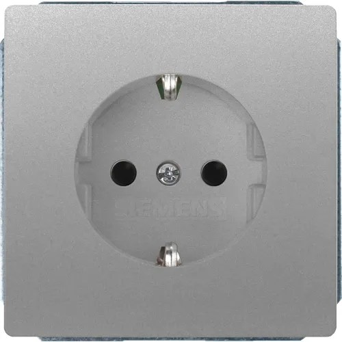 Siemens 5UB1855-1 Silver SCHUKO Socket Outlet with Increased Touch Protection, 16A 250V