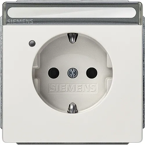 Siemens 5UB1854 White SCHUKO Socket Outlet with Integrated Labeling Field and Status Indicator, 16A 250V