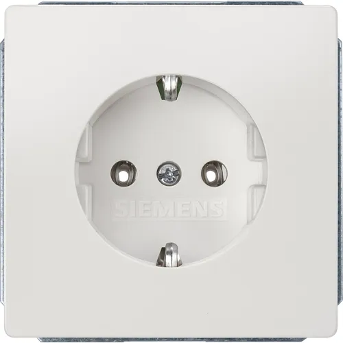 Siemens 5UB1853-0KK Titan White SCHUKO Socket Outlet, Clawless Mount, 16A 250V
