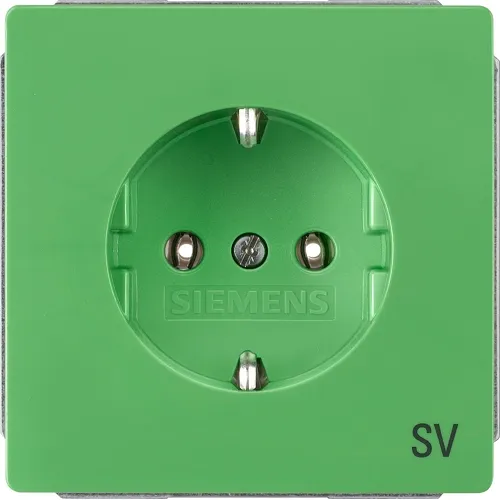 Siemens 5UB1815 Green SCHUKO Socket Outlet with Integrated Labeling Field, 16A 250V
