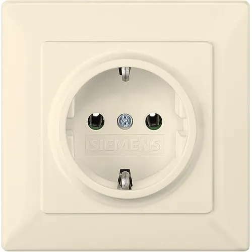 Siemens 5UB1581 Electric White Schuko Socket Outlet, DELTA Line Full-Plate Complete Unit 16A 250V