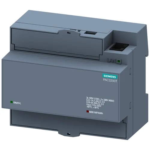 Siemens 7KM3200-0CA01-1AA0 SENTRON PAC3200T 3-Phase Power Analyser, Modbus TCP, Class 0.5