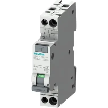 5SV1316-6KK16 RCBO 16A 30mA Type A C-Curve, 2-Pole 230V – Siemens