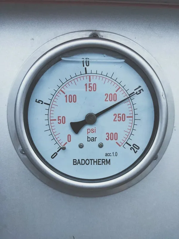 Additel 761A automated pressure calibrator touchscreen interface showing multi-point calibration test in progress